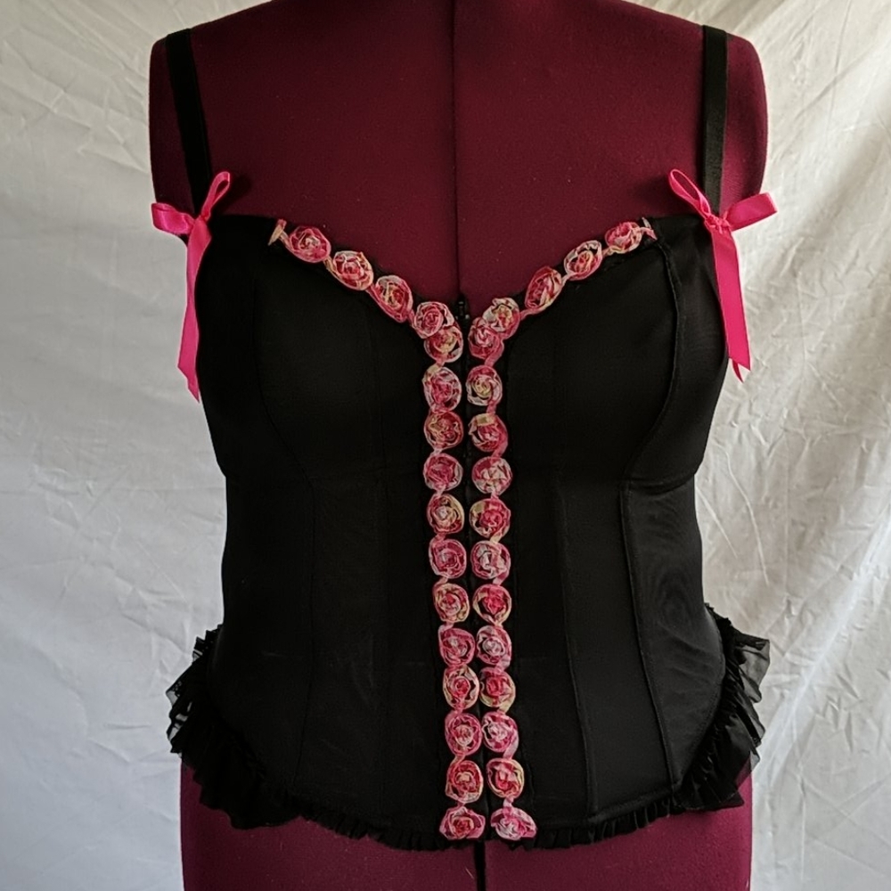 Cacique 18/20 corset bustier mesh lace-up NWOT